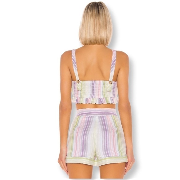 NWT Majorelle Everest Pastel Pink Purple Striped Cotton Cropped Tank - Size XL - Picture 14 of 14